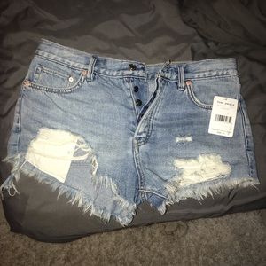 Free People Loving Good Vibrations cut off shorts